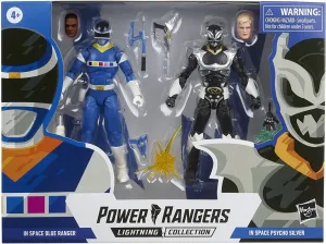 Hasbro Power Rangers Lightning Collection 6 Inch Action Figure 2 Pack In Space Blue Ranger & Psycho Silver Ranger
