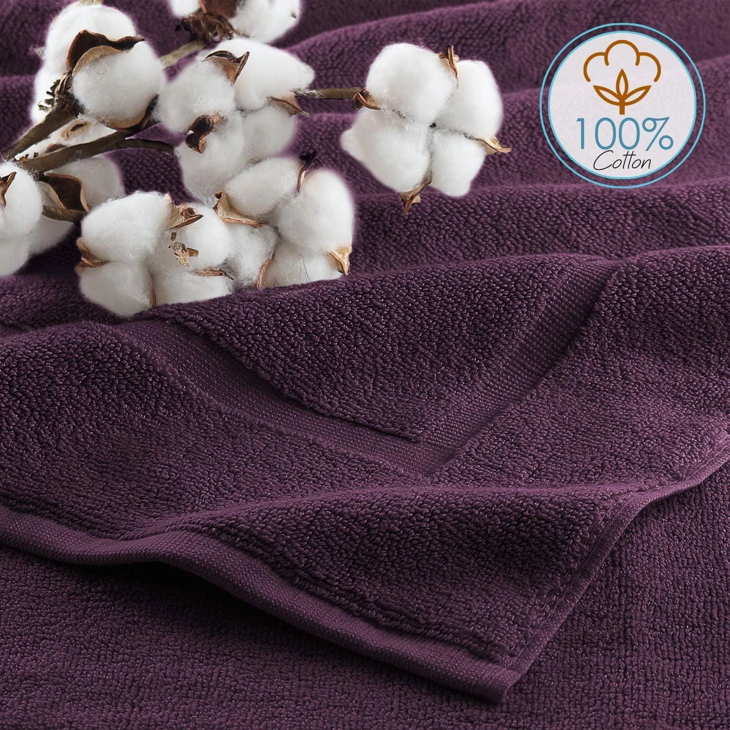 Hearth & Harbor Bath Mat Towels - 100% Ring Spun Cotton Luxury Towels - Ultra Soft & Highly Absorbent, Bathroom Towels, Floor Mat - Purple