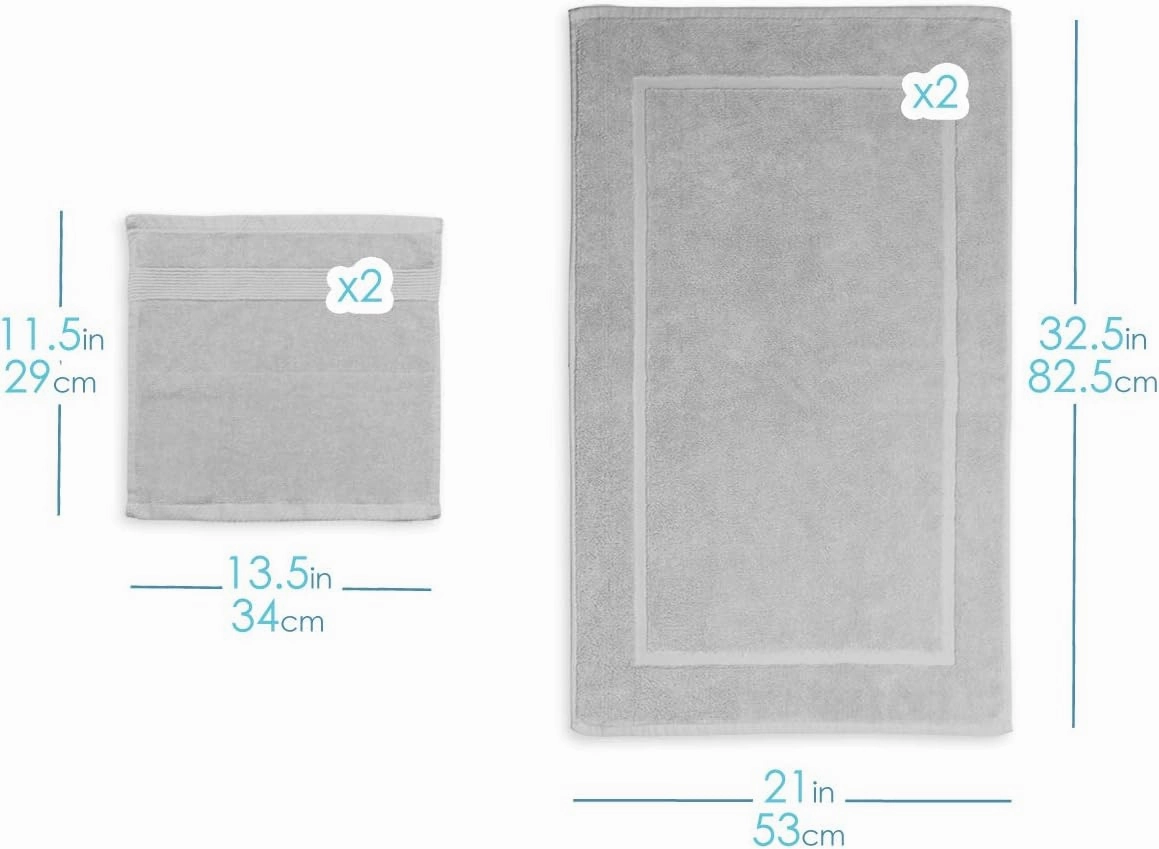 Hearth & Harbor Bath Mat Towels - 100% Ring Spun Cotton Luxury Towels - Ultra Soft & Highly Absorbent, Bathroom Towels, Floor Mat - Purple
