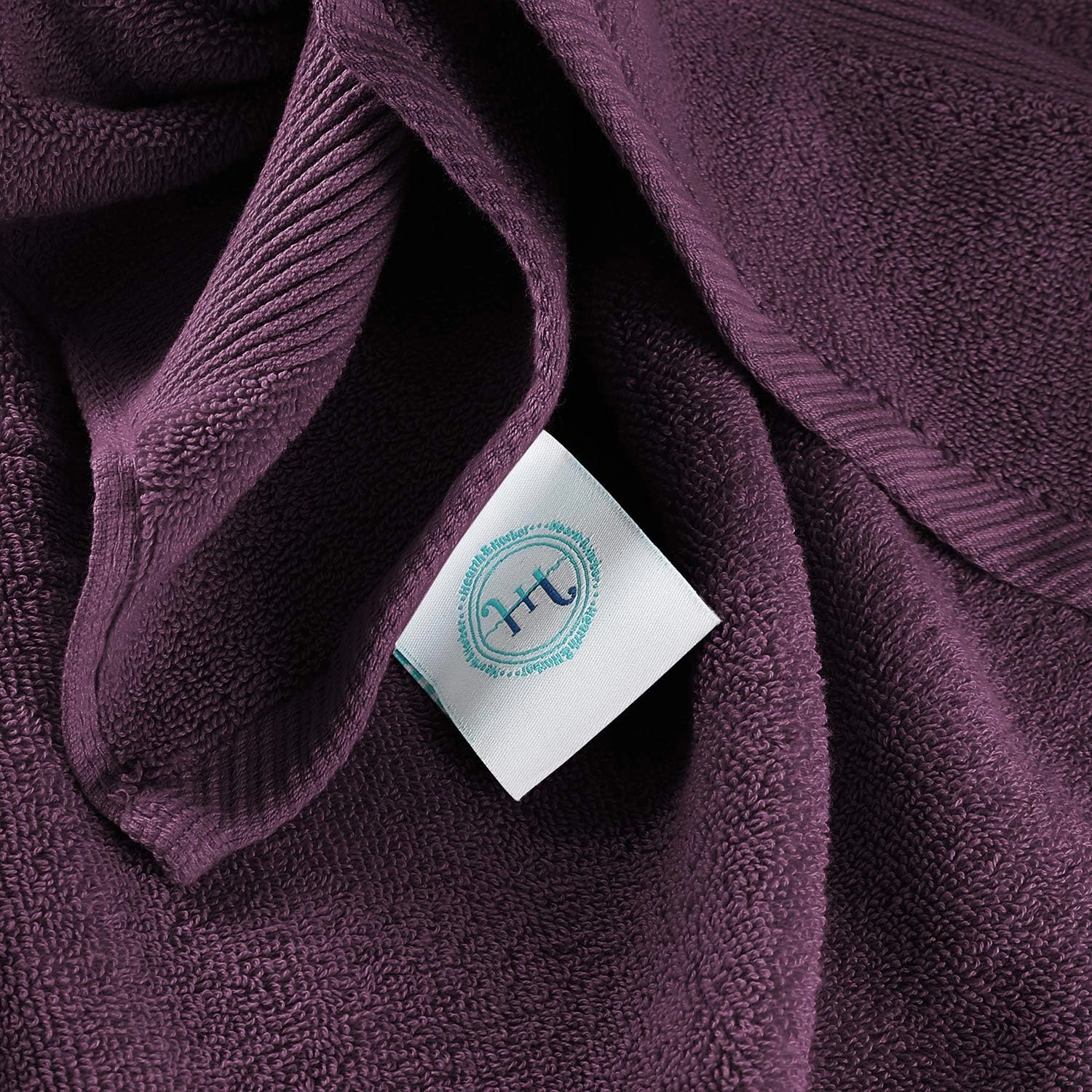 Hearth & Harbor Bath Mat Towels - 100% Ring Spun Cotton Luxury Towels - Ultra Soft & Highly Absorbent, Bathroom Towels, Floor Mat - Purple