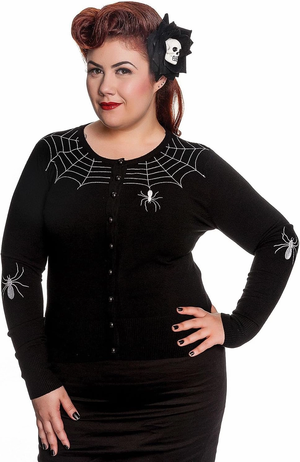 Hell Bunny Spider Vintage Style Retro Long Sleeve Sweater Cardigan