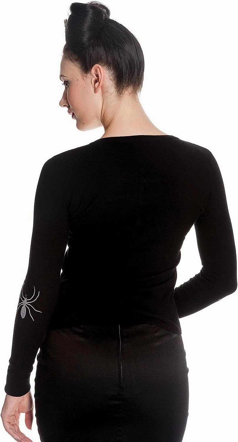 Hell Bunny Spider Vintage Style Retro Long Sleeve Sweater Cardigan