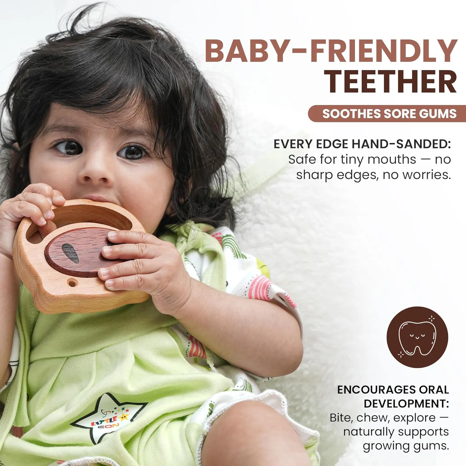 HippoToys Handmade Wooden Baby Rattle & Teething Toy - Premium Baby Rattle for 6-12 Months with 100% Natural Wood - Montessori Interactive Rattle for Sensory Development - Perfect Gift for Newborns