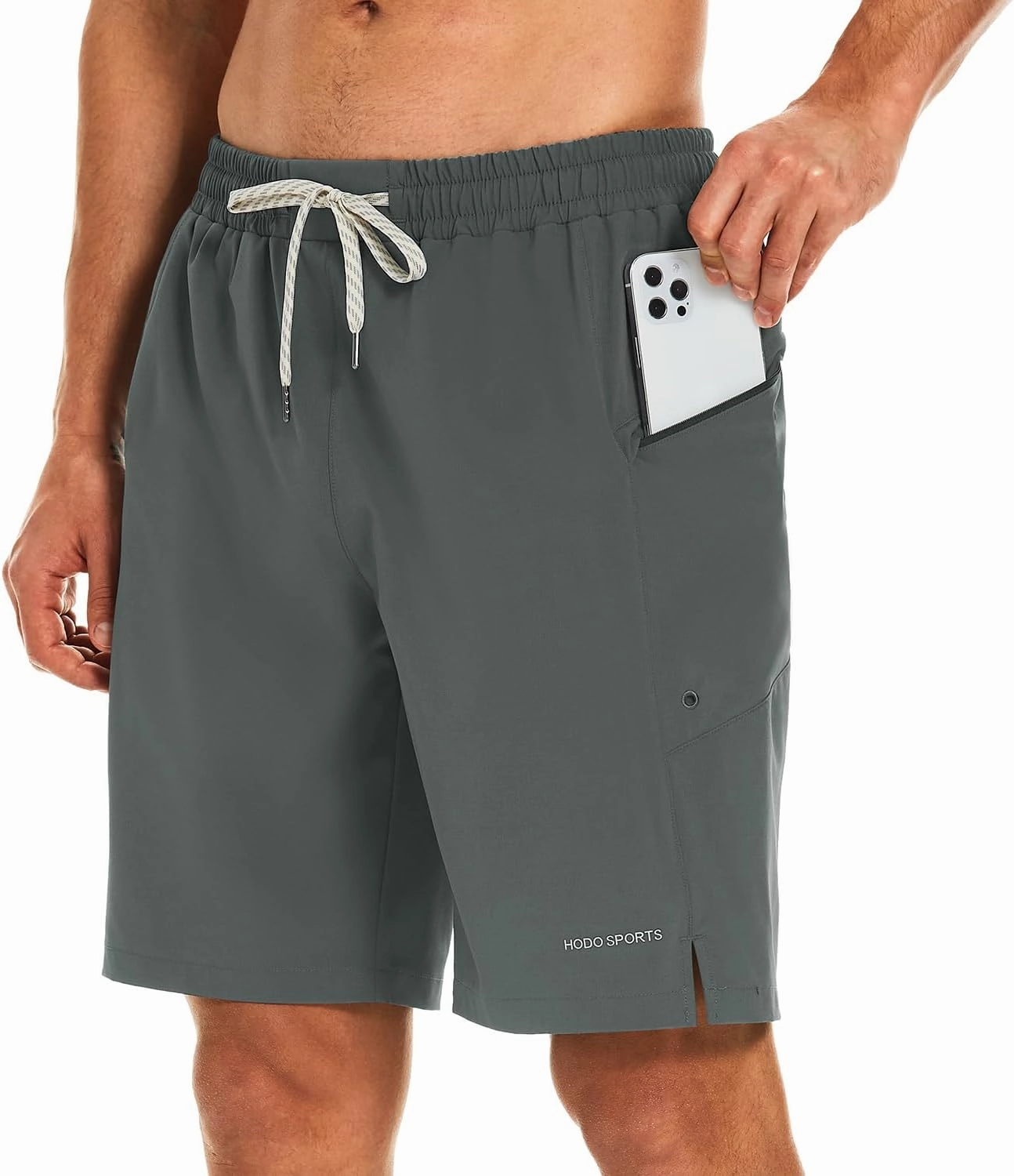 HODOSPORTS Mens Swim Trunks No Mesh Liner Mens Board Shorts 9 Inch Quick-Dry Bathing Suits with Zipper Pockets