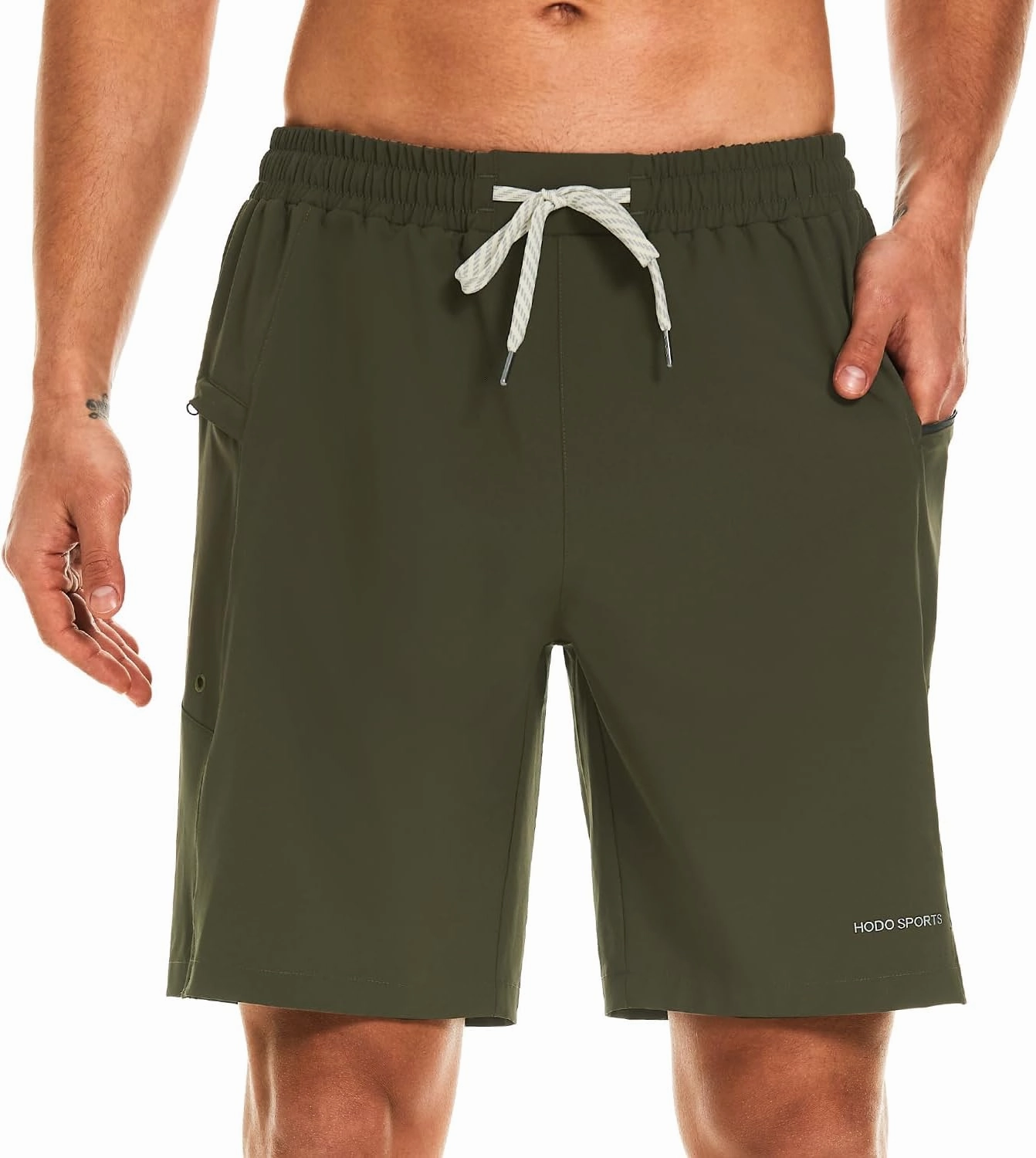 HODOSPORTS Mens Swim Trunks No Mesh Liner Mens Board Shorts 9 Inch Quick-Dry Bathing Suits with Zipper Pockets