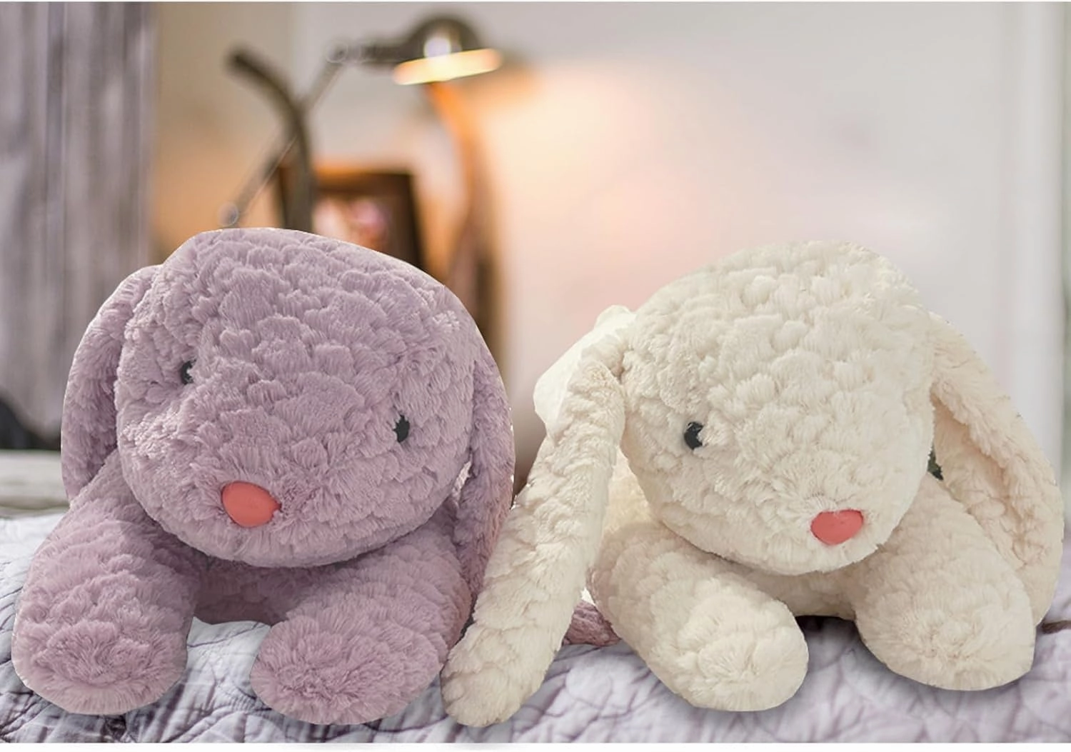 Hofun4U Rabbit Plush Pillow, Rabbit Stuffed Animal, Bunny Plush Long Pillow Christmas Valentine's Gift for Kids Adults (35 inch)