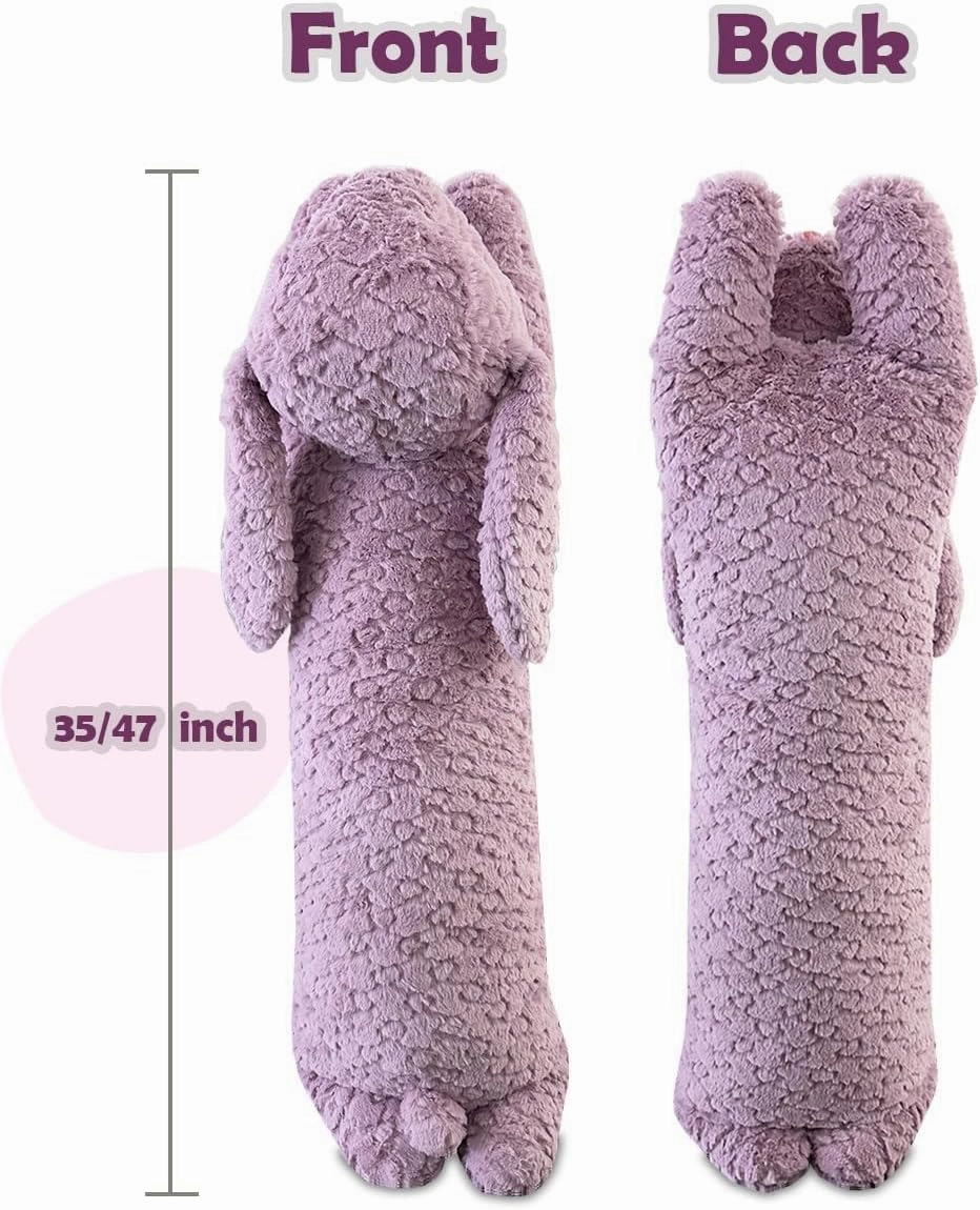 Hofun4U Rabbit Plush Pillow, Rabbit Stuffed Animal, Bunny Plush Long Pillow Christmas Valentine's Gift for Kids Adults (35 inch)