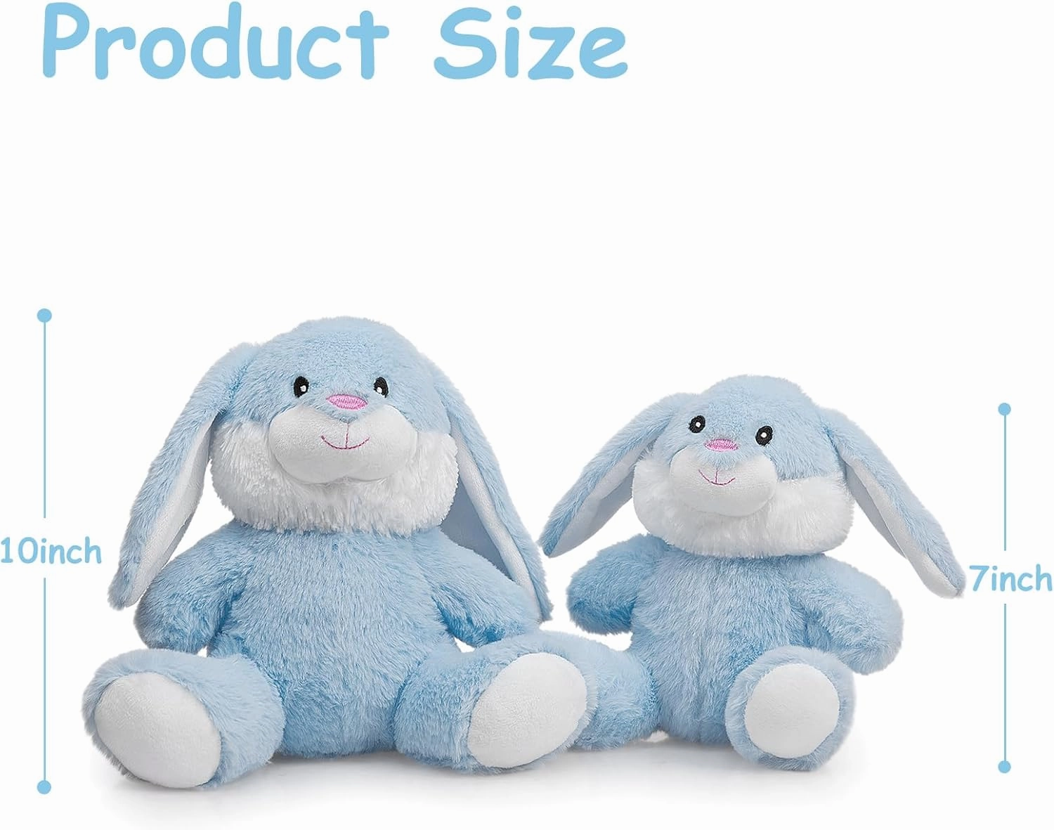HollyHOME Bunny Stuffed Animal, Easter Bunny Plush Toys, Soft and Cuddly Stuffed Rabbit Easter Gift for Kids Baby Girls 10 inch Blue