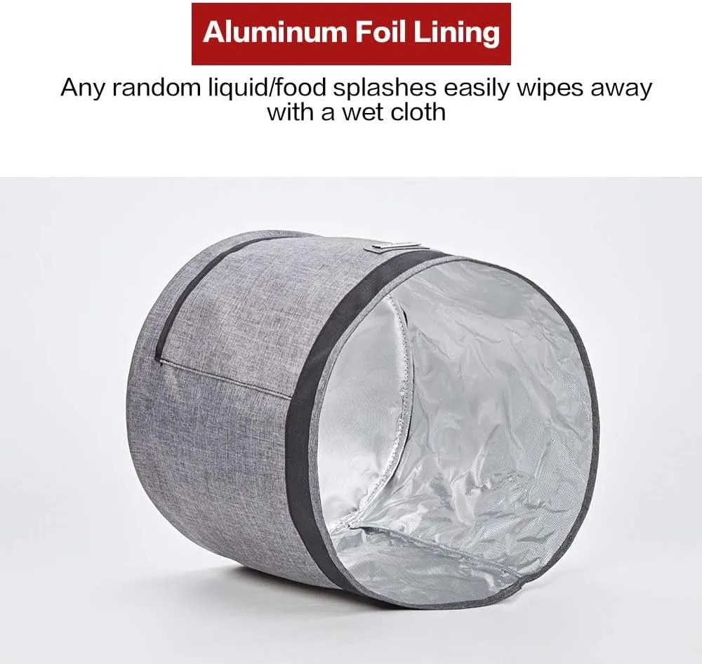 HOMEST Dust Cover with Pockets for Instant Pot 6 Quart, Insulated Pressure Cooker Case with Easy to Clean Lining, Grey