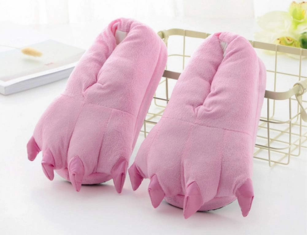 Honeystore Unisex Soft Plush Home Slippers Animal Costume Paw Claw Shoes