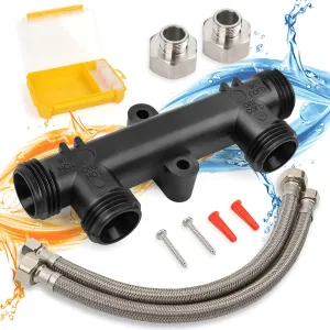 Hot Water Recirculating Pump Sensor Valve for Instant Hot Water Recirculation System,Includes 12" Supply Lines, 1/2" FTP Adapters, Screws (5-Year Warranty)