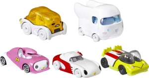 Hot Wheels Sanrio Toy Character Car 5-Pack in 1:64 Scale: Hello Kitty, Keroppi, Gudetama, Cinnamaroll & My Melody, Set for Kids & Collectors