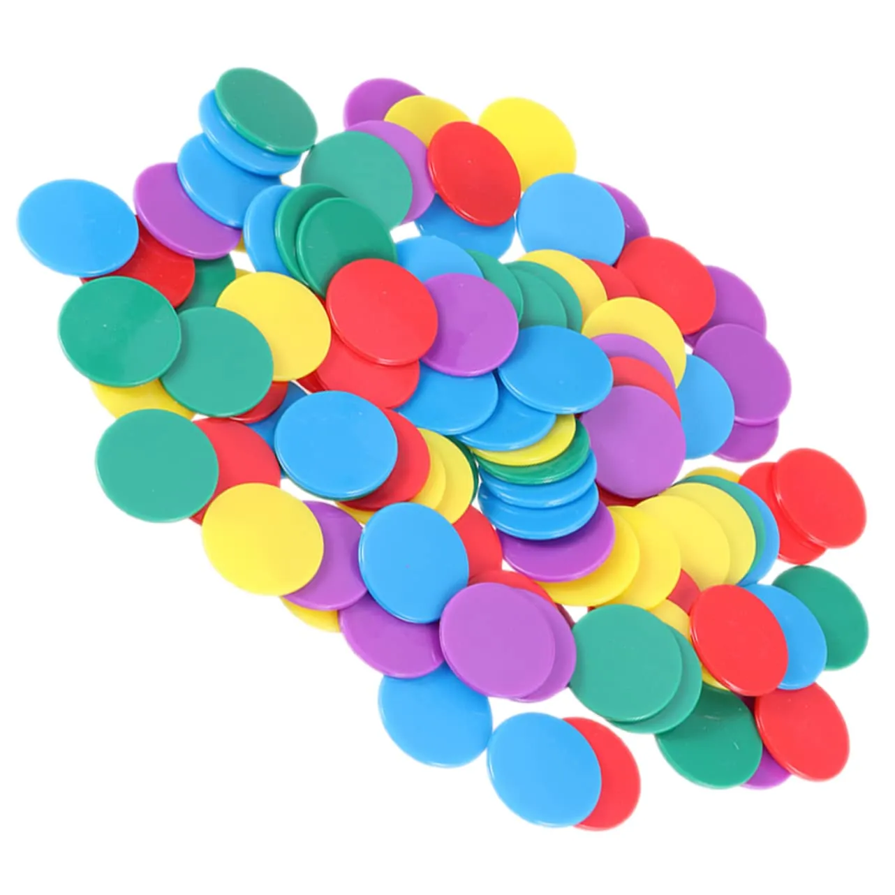 Housoutil 3sets 100pcs Colorful Math Counters Learning Disks for Fun Counting Tokens for Addition Subtraction for Classrooms Educational Games 100pcs*3