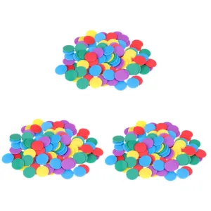 Housoutil 3sets 100pcs Colorful Math Counters Learning Disks for Fun Counting Tokens for Addition Subtraction for Classrooms Educational Games 100pcs*3