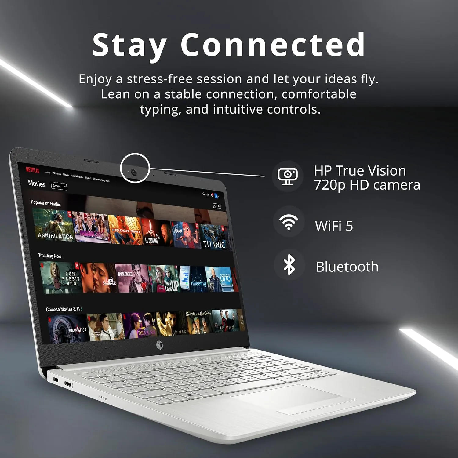 HP Stream 14" HD BrightView Laptop, Intel Celeron N4120 Processor, 4GB RAM, 64GB SSD, Intel UHD Graphics, 720p Webcam, WiFi, HDMI, Win 11 S, Silver (Renewed)