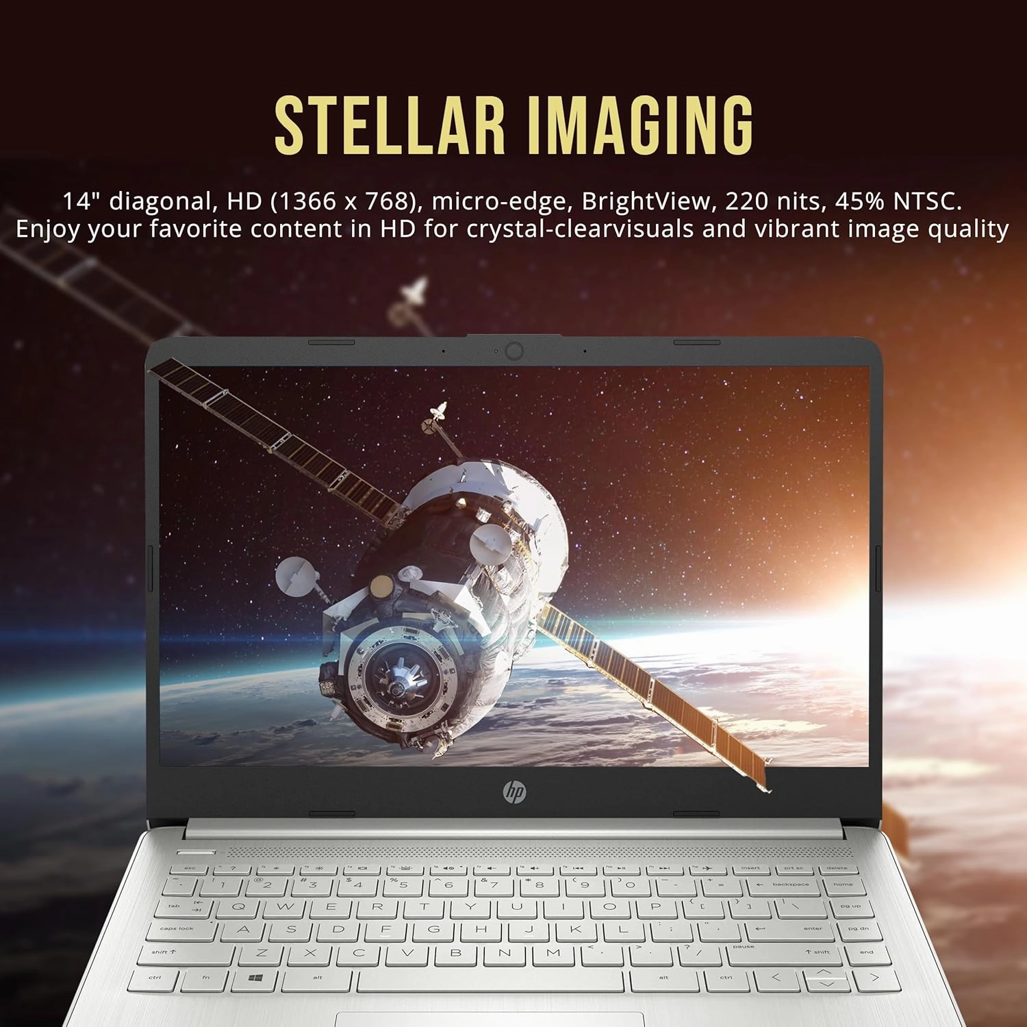 HP Stream 14" HD BrightView Laptop, Intel Celeron N4120, 16GB RAM, 288GB Storage (128GB eMMC   160GB Docking Station Set), Intel UHD Graphics, 720p Webcam, Wi-Fi, 1 Year Office 365, Win 11 S, Silver