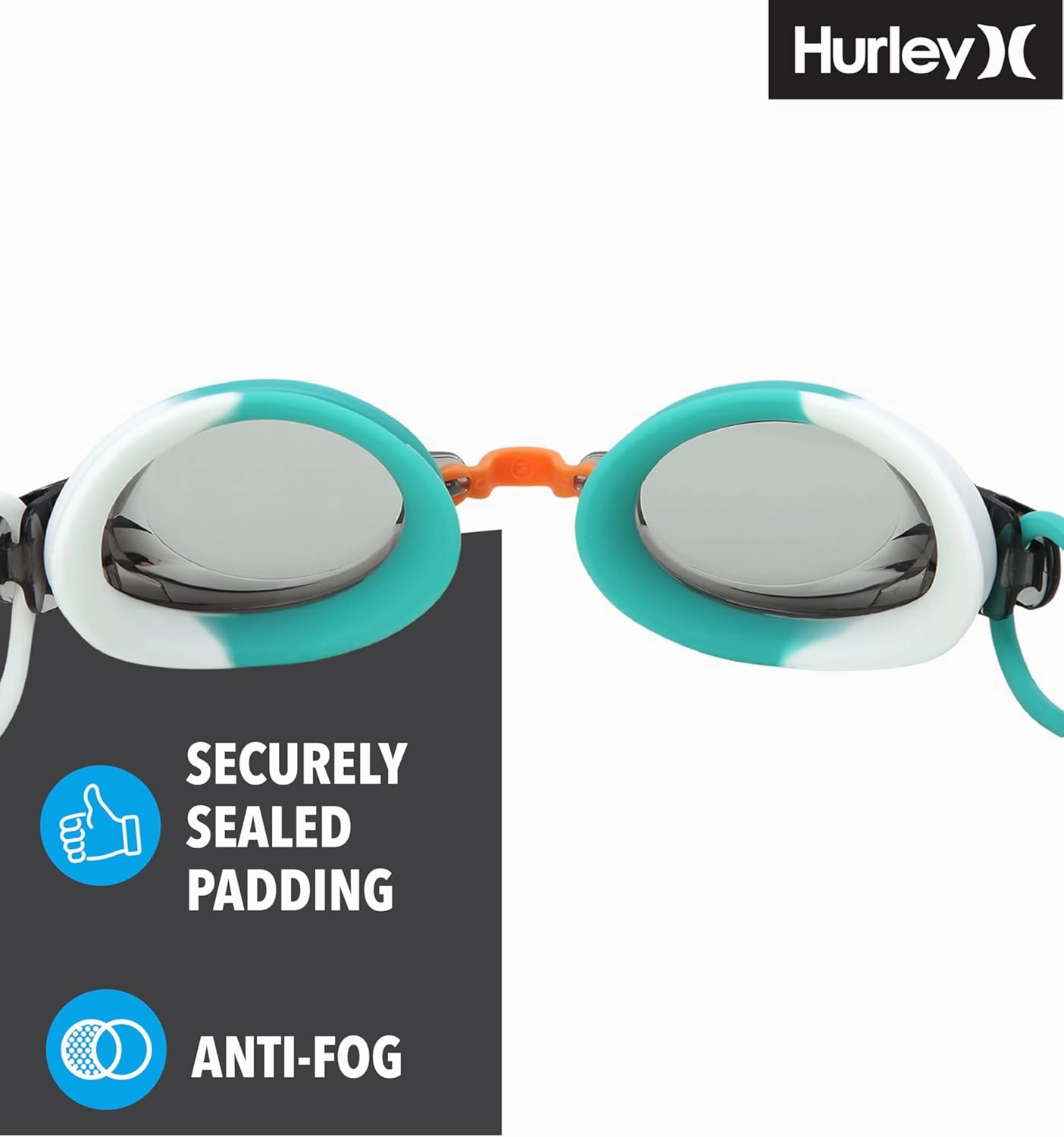 Hurley Kids Swim Goggles - 2 Pack/3 Pack Leak Proof, Anti Fog, UV Protect Waikiki Swimming Goggles for Kids (Ages 3  and 8 )