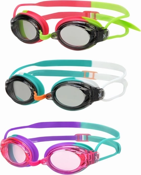 Hurley Kids Swim Goggles - 2 Pack/3 Pack Leak Proof, Anti Fog, UV Protect Waikiki Swimming Goggles for Kids (Ages 3  and 8 )