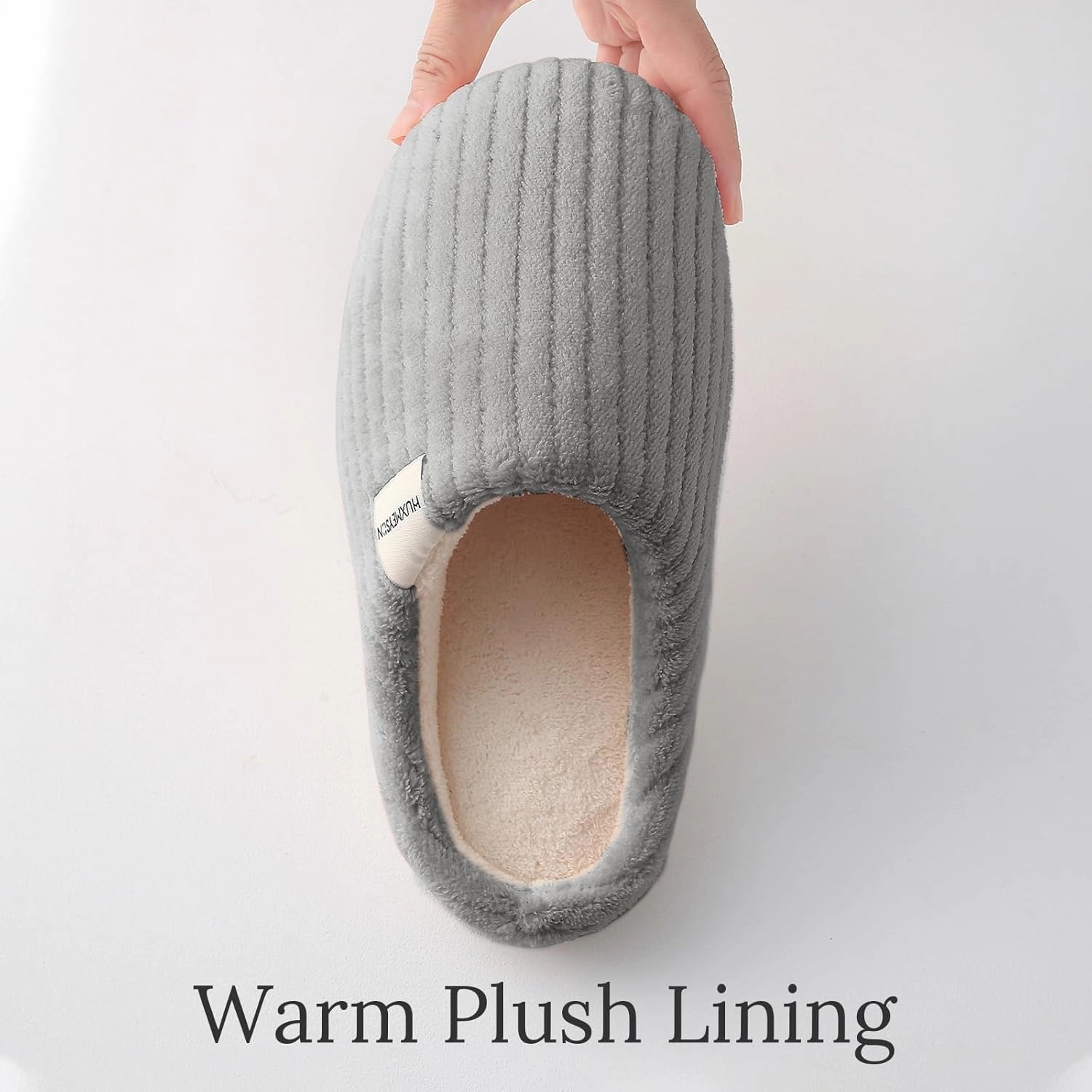 HUXMEYSON Slippers for Women, Warm Memory Foam Comfy House Slippers with Anti-Skid Rubber Sole for Indoor and Outdoor