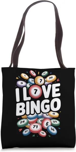 I Love Bingo Fun Number Balls Tote Bag