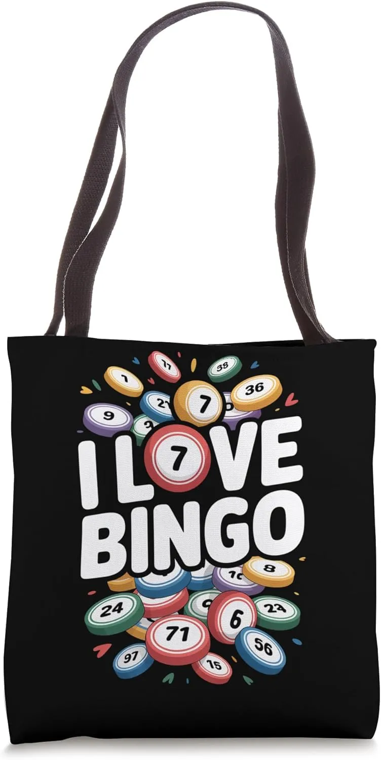I Love Bingo Fun Number Balls Tote Bag