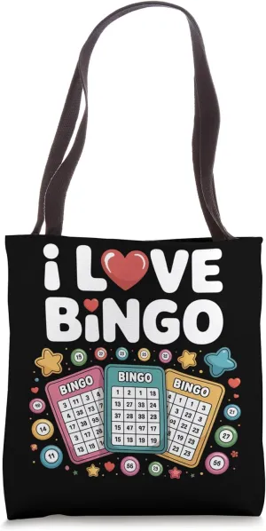 I Love Bingo Fun Vibrant Game Cards Tote Bag