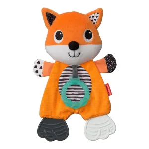Infantino Cuddly Teether, Fox Character, 3 Textured Teething Places to Soothe Sore Gums, BPA-Free Silicone, Soft Fabric Textures to Explore, Crinkle Sounds to Discover, for Babies 0M 