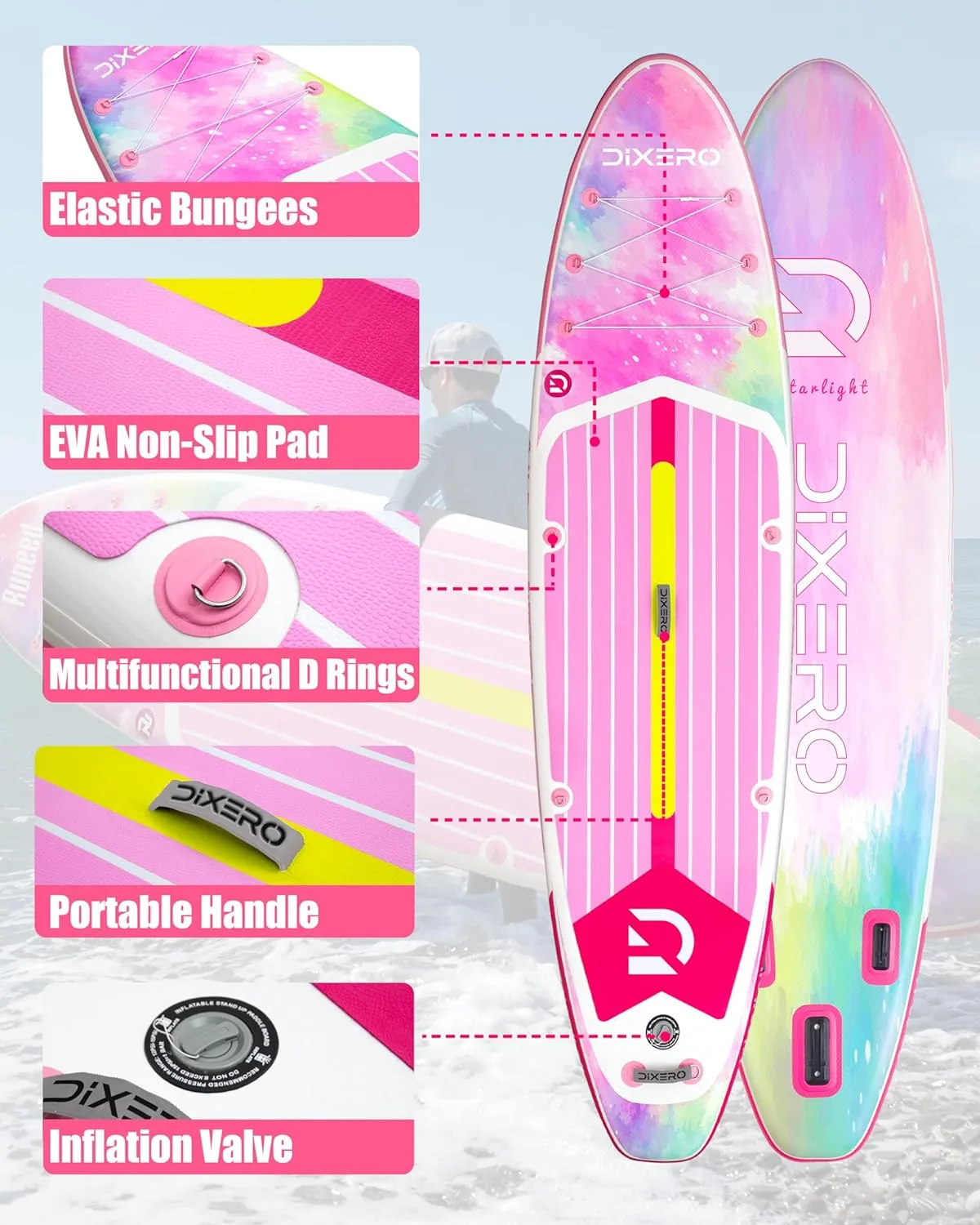 Inflatable Stand Up Paddle Board 11'*33", Extra Wide Paddle Boards for Adults, SUP with Premium Accessories, Adjustable Paddle, Hand Pump, Bottom Fin, Leash Waterproof Phone Bag