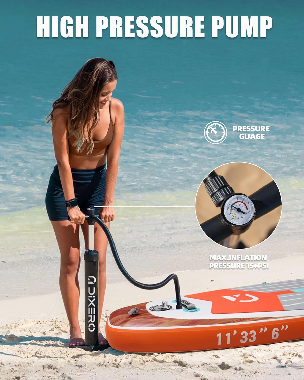 Inflatable Stand Up Paddle Board 11'*33", Extra Wide Paddle Boards for Adults, SUP with Premium Accessories, Adjustable Paddle, Hand Pump, Bottom Fin, Leash Waterproof Phone Bag