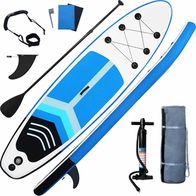 Inflatable Stand Up Paddle Board SUP Accessories & Carry Bag, Wide Stance, Surf Control, Non-Slip Deck, Leash, Paddle and Pump, Standing Boat for Youth & Adult