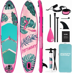 Inflatable Stand Up Paddle Board with Premium iSUP Bundle Accessory Pack, Durable, Lightweight with Stable Wide Stance - SUP for All Skill Levels