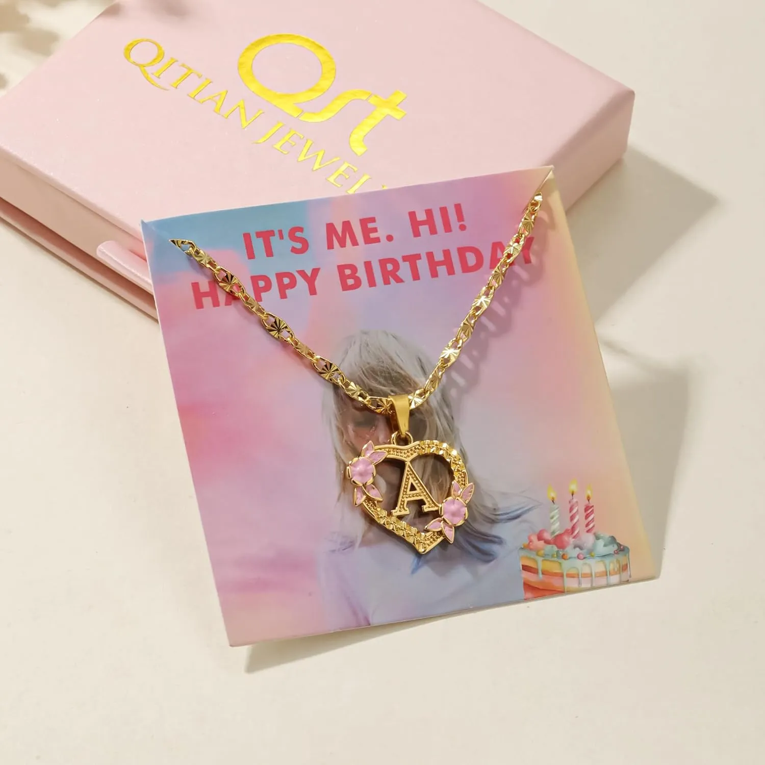 Initial Heart Necklace for Women Heart Gold Letter A-Z Name Alphabet Pendant Necklace for women Gift