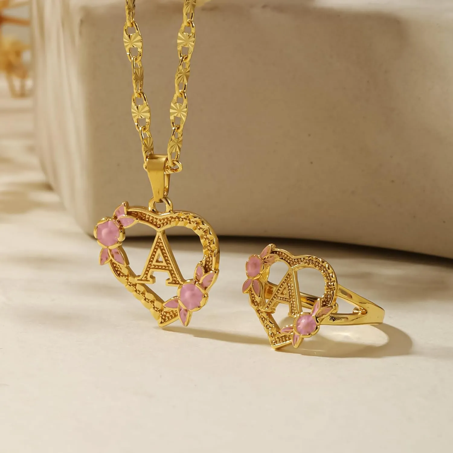 Initial Heart Necklace for Women Heart Gold Letter A-Z Name Alphabet Pendant Necklace for women Gift