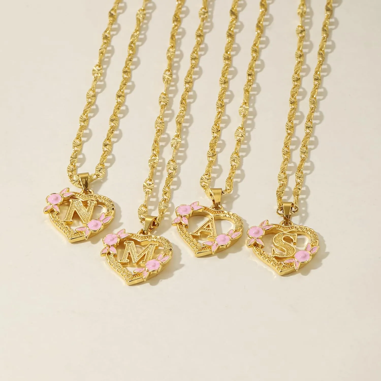 Initial Heart Necklace for Women Heart Gold Letter A-Z Name Alphabet Pendant Necklace for women Gift