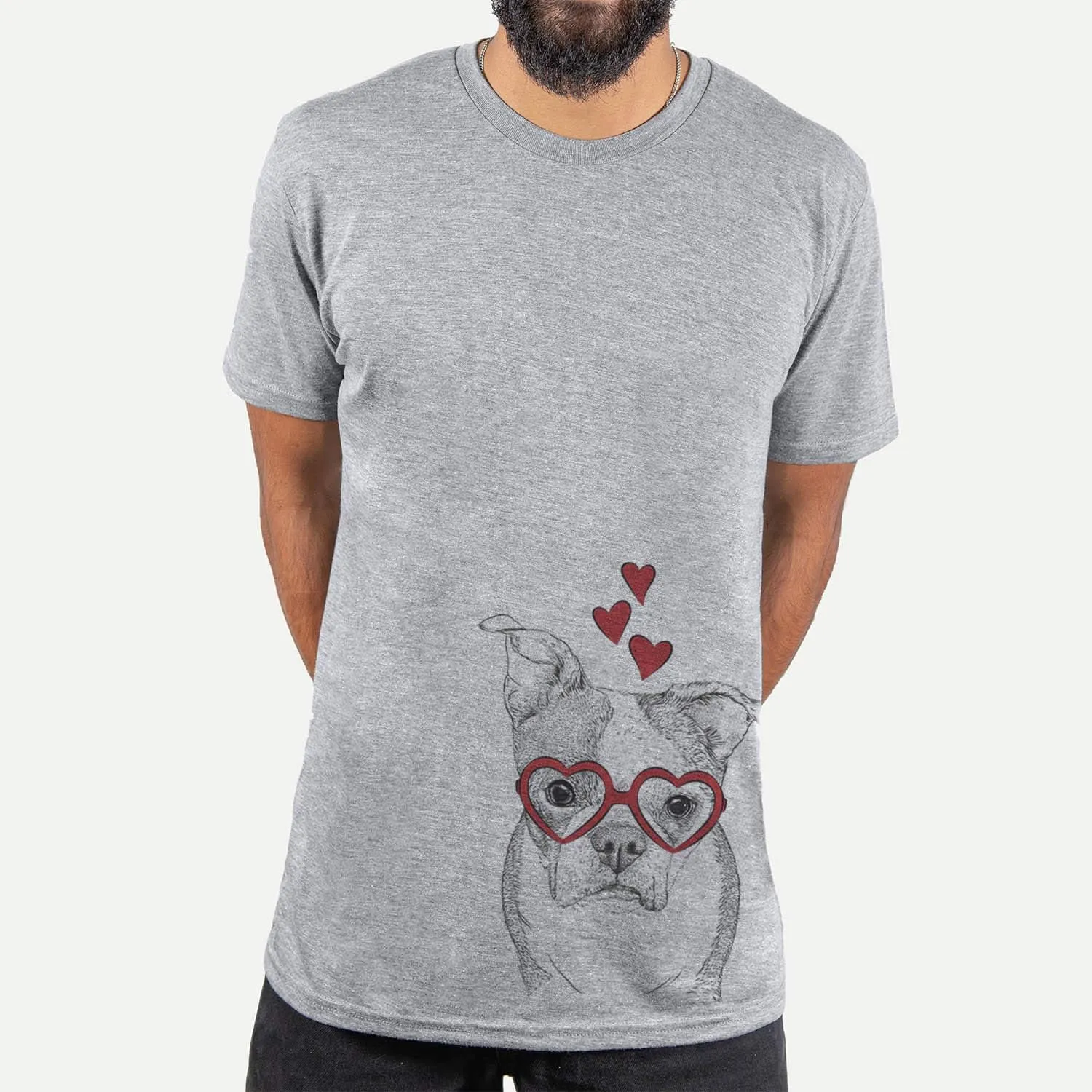 Inkopious Valentine Bandit The Boston Terrier Dog Triblend T-Shirt