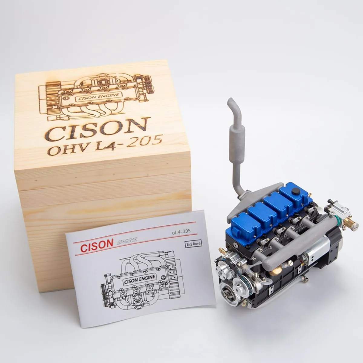 Inline Engine Kit, Water-Cooled Engine Model for RC Cars Educational Physics Experiment STEM Model Gift to Adults- KIT