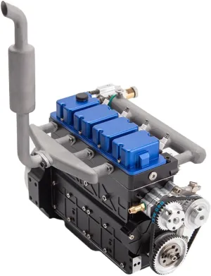 Inline Engine Kit, Water-Cooled Engine Model for RC Cars Educational Physics Experiment STEM Model Gift to Adults- KIT