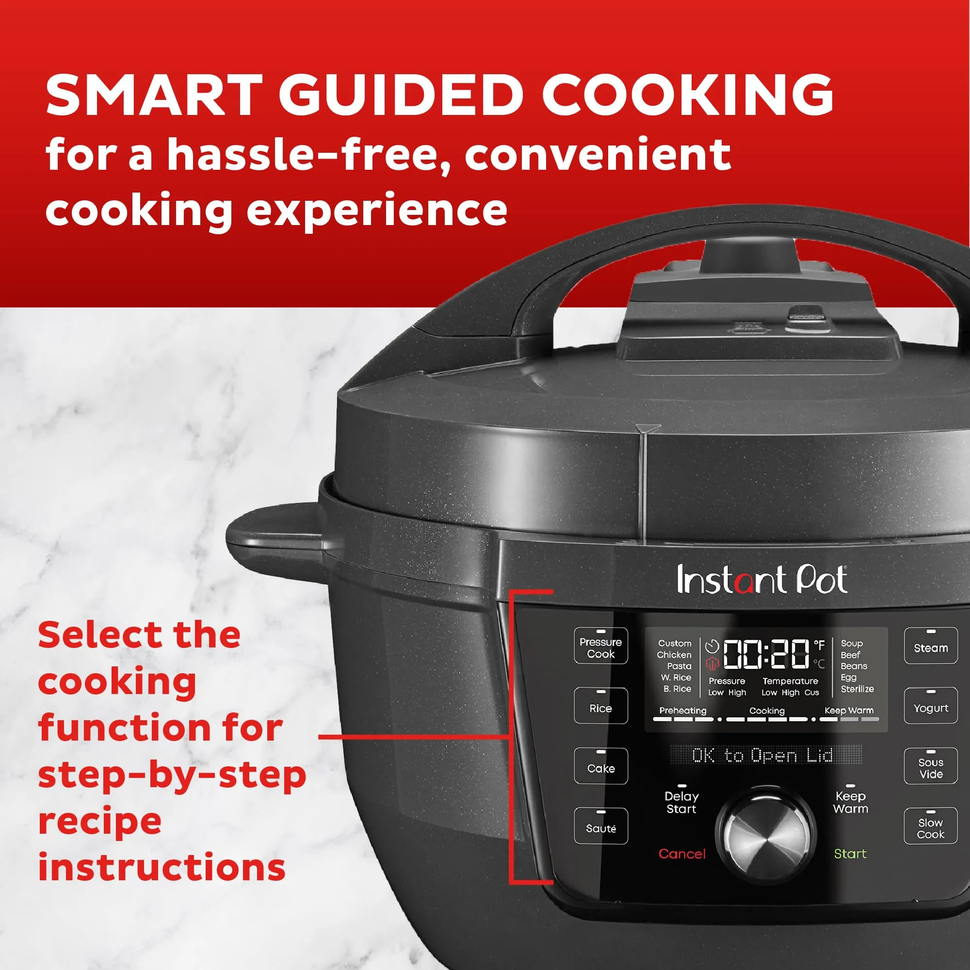 Instant Pot RIO Wide Plus, 7.5 Quarts 35% Larger Cooking Surface, WhisperQuiet Steam Release, 9-in-1 Electric Multi-Cooker, Pressure Slow Cooker, Rice Cooker, Steamer, Sauté, Cake &amp; Warmer, XL