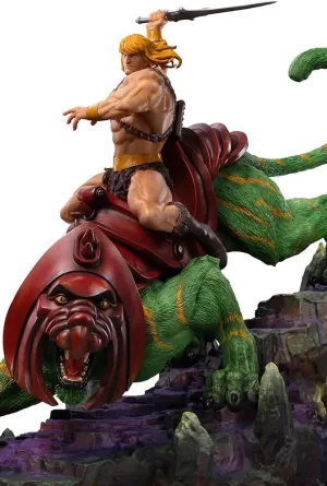 Iron Studios Collectible Statue He-Man and Battle Cat Deluxe - Masters of The Universe - Art Scale 1/10 Polystone Multicolor 12.2 inches