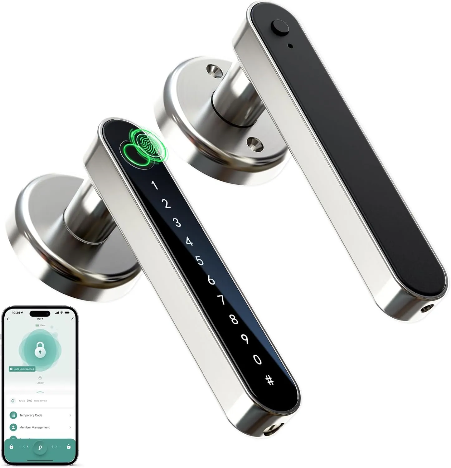 IRONZON Fingerprint Door Lock Smart Door Lock with Keypad with Handle for Home Hotel Office Apartment Bedroom