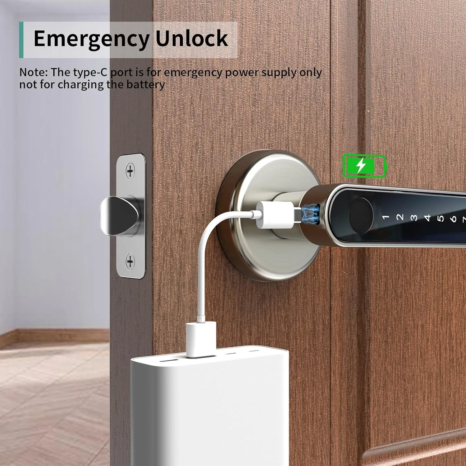 IRONZON Fingerprint Door Lock Smart Door Lock with Keypad with Handle for Home Hotel Office Apartment Bedroom