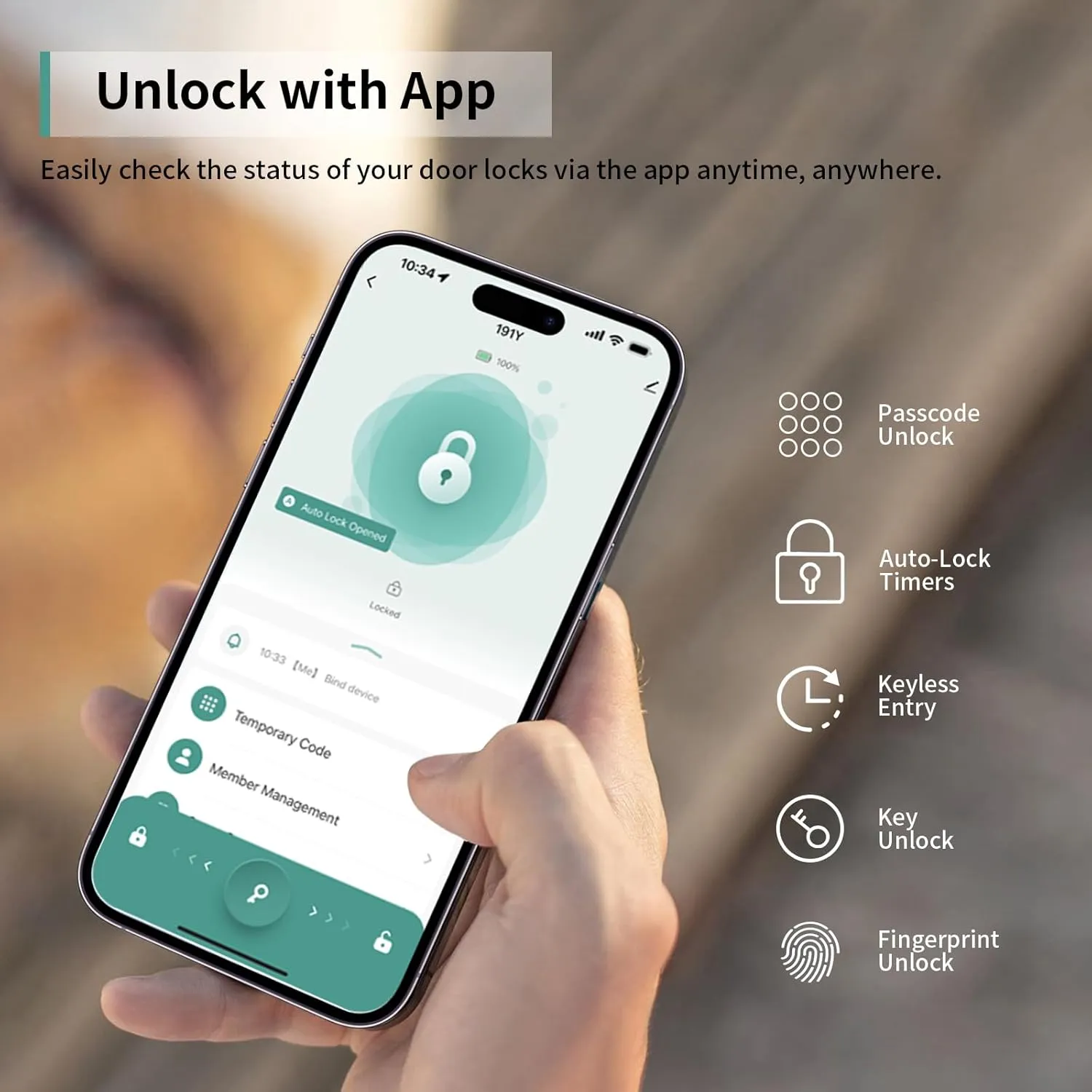 IRONZON Fingerprint Door Lock Smart Door Lock with Keypad with Handle for Home Hotel Office Apartment Bedroom