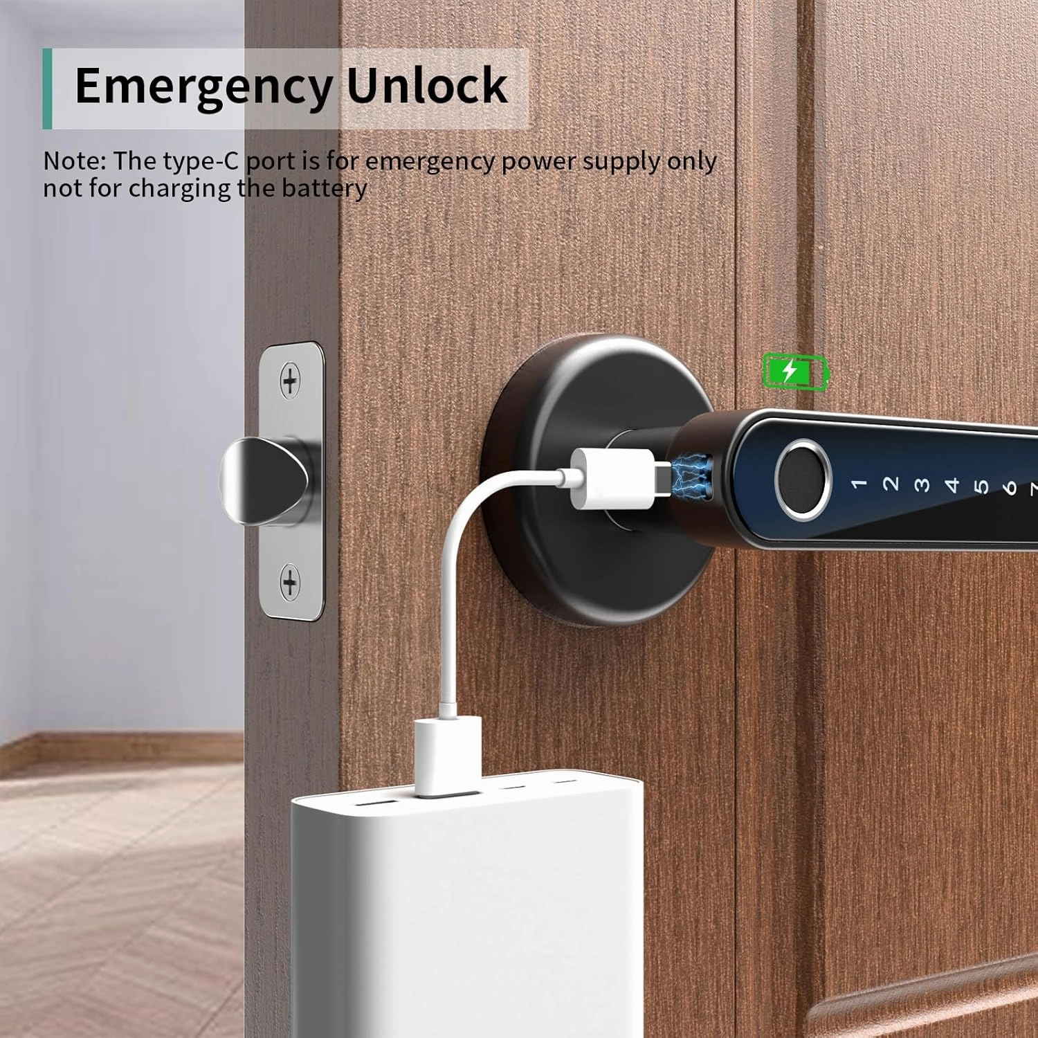 IRONZON 2 Pack Fingerprint Door Lock Smart Door Lock with Keypad Keyless Entry Door Lock with Handle for Home Hotel Office Apartment Bedroom
