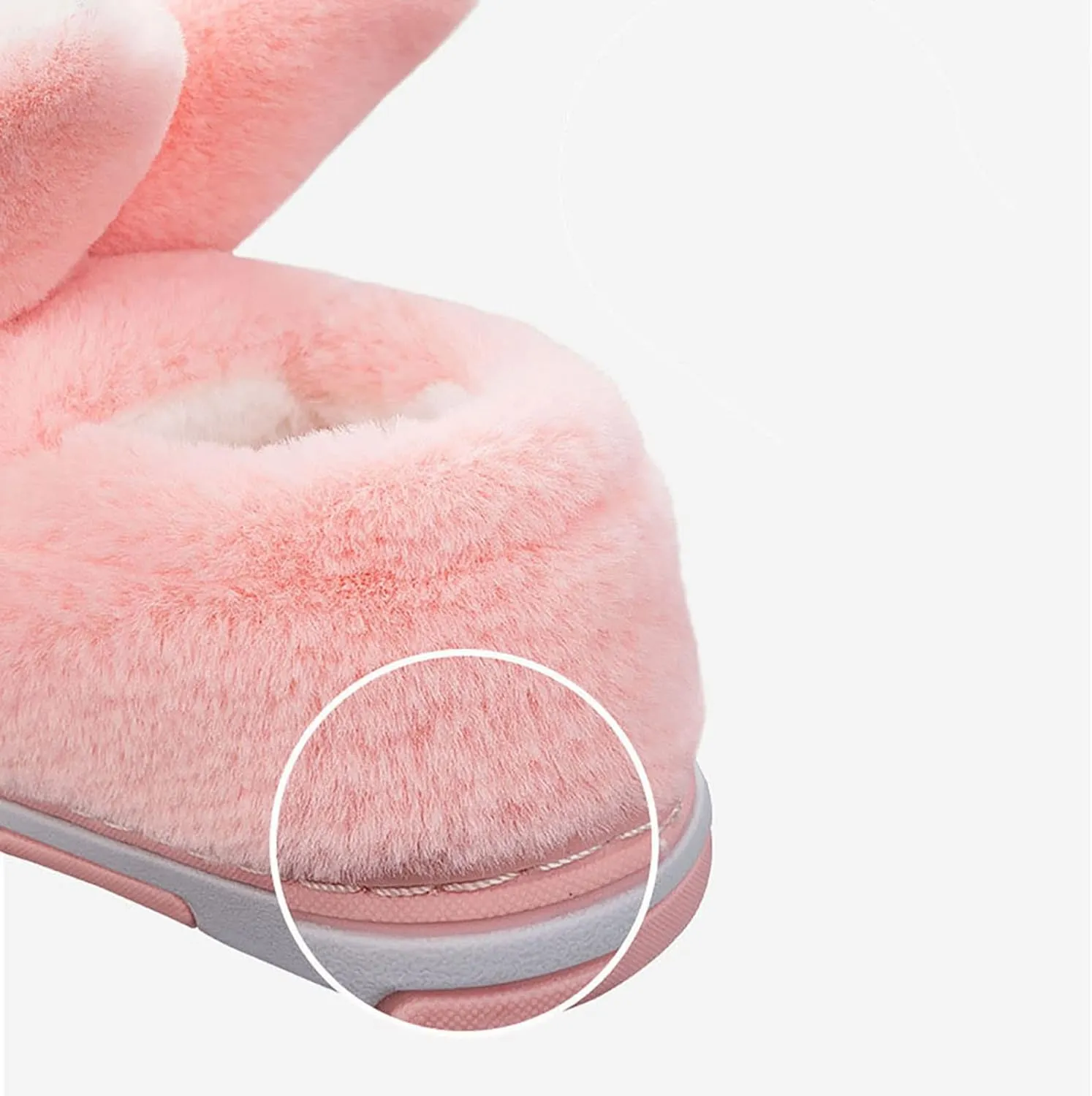 IXITON Lovely winter warm Furry Bunny Slippers for Women Men,Cute Funny Cozy fluffy Rabbit Shoes home Plush Animal Slippers