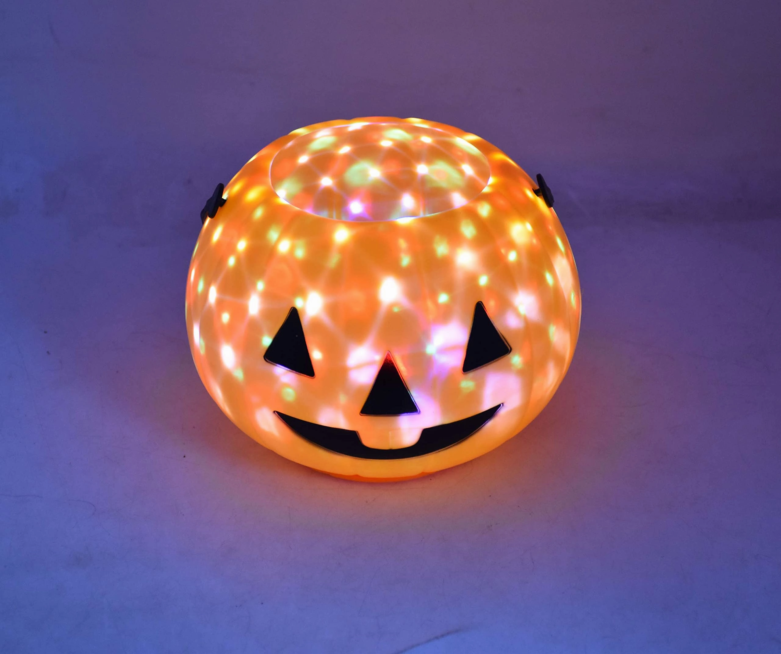 Jagmag® Rotating Music Light Up Trick or Treat Halloween Pumpkin Buckets Large Candy Lantern Basket for Kids Halloween Party Decoration