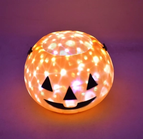 Jagmag® Rotating Music Light Up Trick or Treat Halloween Pumpkin Buckets Large Candy Lantern Basket for Kids Halloween Party Decoration