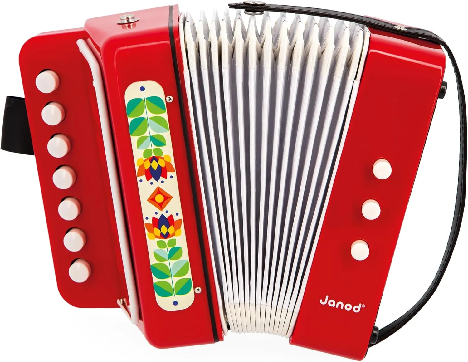 Janod - Gioia Bellows Accordion - Children's Musical Instrument - Imitation and Musical Awakening Toy - With Support Strap - From 3 Years, J07654