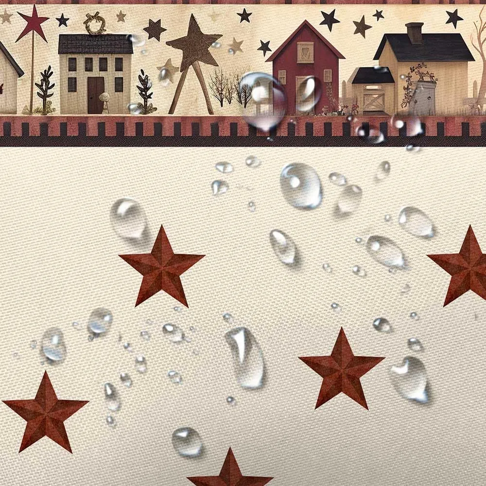 JAWO Rustic Country Shower Curtains, Primitive Barn Star Relax Bath Outhouse Christmas Farmhouse Shower Curtain for Bathroom Decor Polyester Fabric Bath Curtain and Hooks 70x70inches…