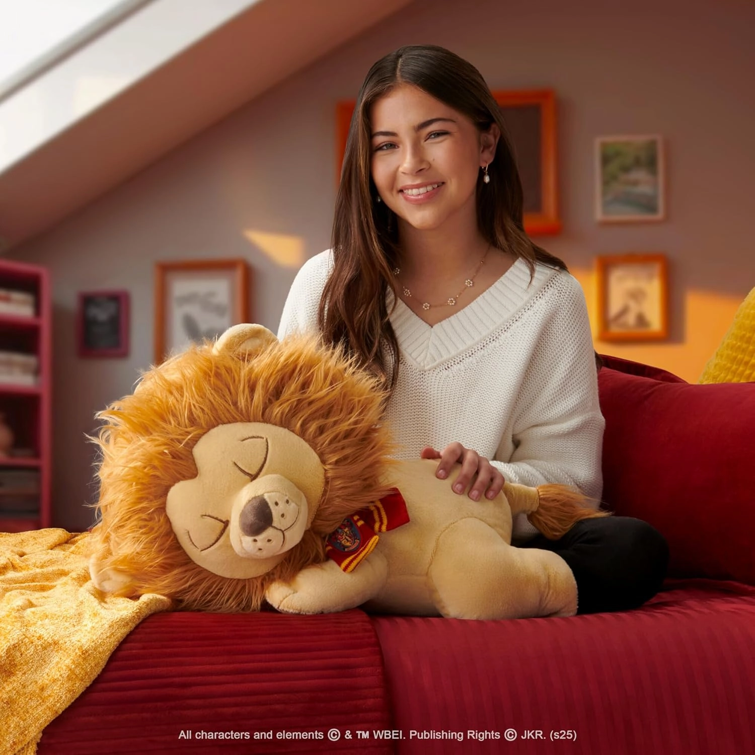 Jazwares Harry Potter Gryffindor Lion 18-inch Sleeping Plush - Ultrasoft Officially Licensed Warner Brothers Product Ages 2 
