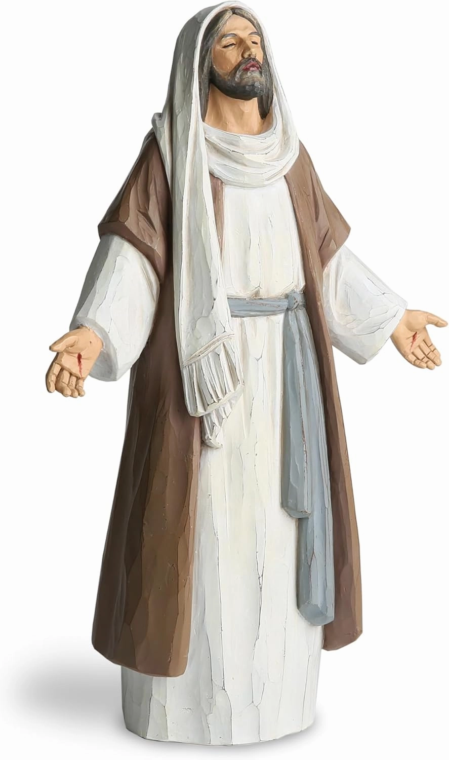 Jesus Christ Statue with Open Arms, Hand Painted Saint Statue Religious Modern Home Decor, Christian Jesus Figurines Religious Gift 9.5 Inch High